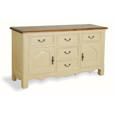 French Painted 2 Door 4 Drawer Sideboard - cream
