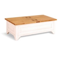 French Painted Rectangular Trunk Coffee Table - antique white French Painted Rectangular Trunk Coffee Table - antique white