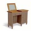 French Painted Single Pedestal Dressing Table - olive
