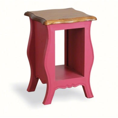 French Painted Monique Bedside Table - cerise pink