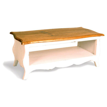 French Painted Monique Rectangular Coffee Table - cream