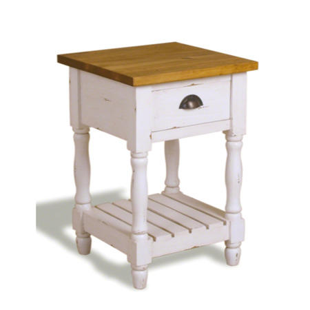 Signature North French Chic 1 Drawer Lamp Table - antique white