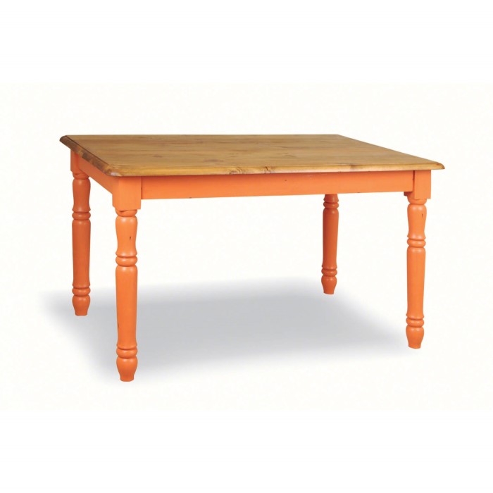 French Painted Rectangular Dining Table burnt orange Furniture123