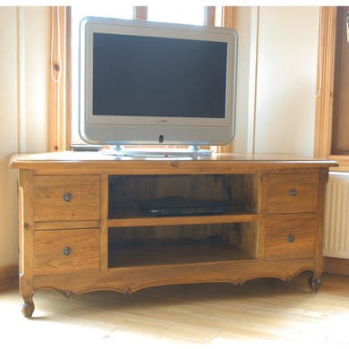 Classic Pine 4 Drawer TV Cabinet
