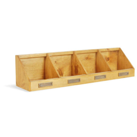 Signature North Vintage Pine 4 Compartment Wall Rack