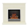 Be Modern Linmere Almond Stone Effect Electric Fireplace Insert &amp; Surround with Log Bed