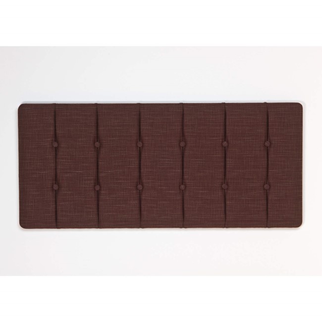 Kyoto Futons Chester Buttoned Fabric Double Headboard in Chocolate