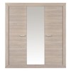 Sciae Lumeo 3 Door Mirrored Wardrobe in Oak