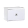 Sciae Strass Lacquered White Gloss and Rhinestone Bedside Table