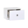 Sciae Strass Lacquered White Gloss and Rhinestone Bedside Table
