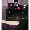 Sciae Strass High Gloss Black Chest of Drawers with Rhinestones