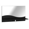 Sciae Strass Lacquered Black Gloss Chest Top Shelf with Mirror