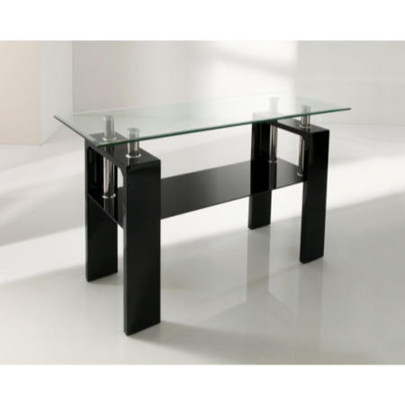 Wilkinson Furniture Calico Glass Top Console Table in Black