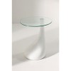 Vida Living Loft Glass Top Side Table in White