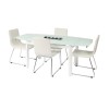 Wilkinson Furniture Inca White Extending Glass Dining Table
