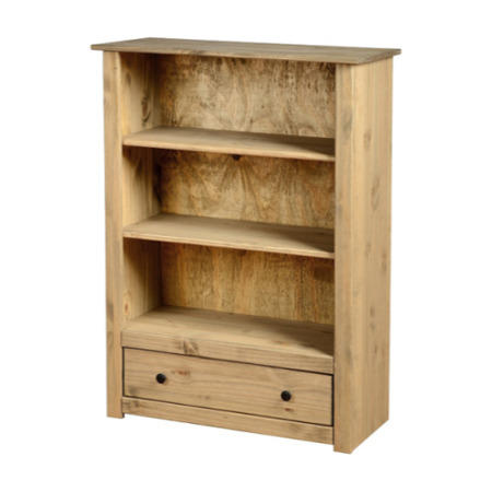 Seconique Panama Solid Pine 1 Drawer Bookcase