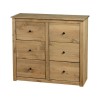 Seconique Panama Solid Pine 6 Drawer Chest of Drawers