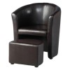 Seconique Tempo Tub Chair with Footstool in Brown