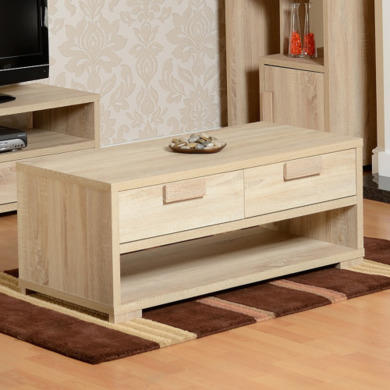 Seconique Cambourne 2 Drawer Coffee Table in Oak