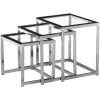 GRADE A1 - Seconique Henley Nest of Tables in Glass and Black