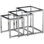 Seconique Henley Nest of Tables in Glass and Black
