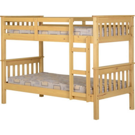 GRADE A1 - Seconique Neptune Bunk Bed in Oak - bunk bed frame only