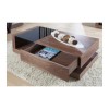 Jual Furnishings Cube Coffee Table in Walnut and Black Glass with Drawer