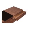 Jual Furnishings Cube Coffee Table in Walnut and Black Glass with Drawer