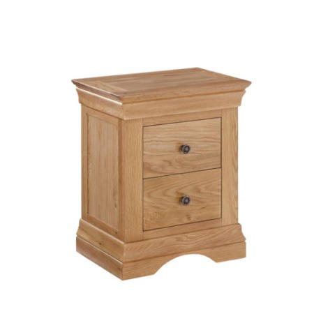 LPD Worthing White Oak 2 Drawer Bedside Cabinet