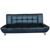 LPD VogueBlack Leather Sofa Bed - Seats 2
