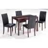 LPD Ashleigh Medium Walnut Dining Set with Black Chairs