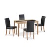 LPD Ashleigh Medium Ash Veneer Dining Set with Black Chairs