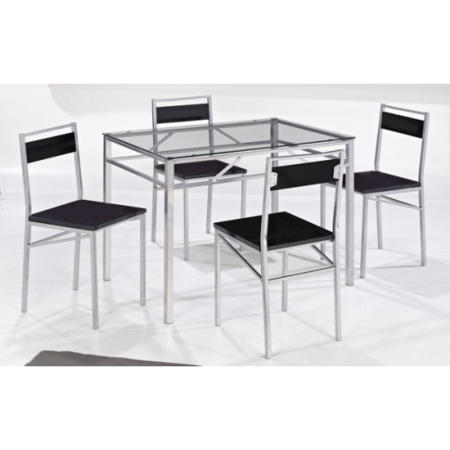 LPD Tokyo Silver Dining Set with 4 Chairs