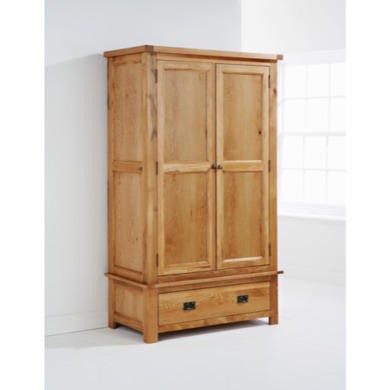 Mountrose Java Solid Oak 2 Door 1 Drawer Wardrobe