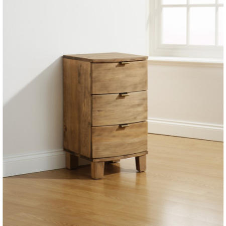 Mountrose Olivia Solid Pine 3 Drawer Curved Bedside Cabinet