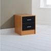 Mountrose Oslo 2 Drawer Bedside Cabinet in Beech and Black