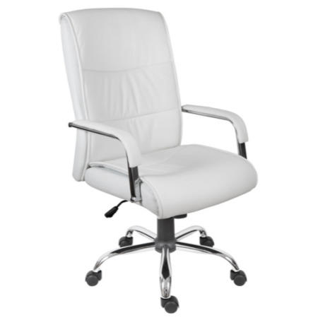 White Leather Executive Office Chair - Teknik Office