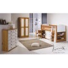 Verona Design Verona Mid-Sleeper Bedroom Set with Pull Out Desk in Antique Pine and White