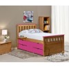 Verona Design Ferrara Captain&#39;s Single Storage Bed with 4 Drawers in Antique Pine and Fuchsia