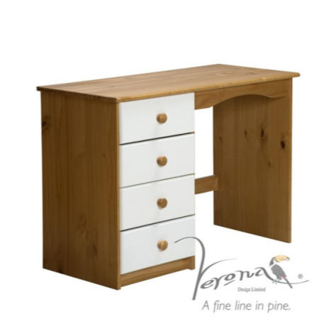 Verona Design Verona 4 Drawer Dressing Table in Antique Pine and White