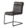 Real Leather Upholstered Dining Chair in Antique Ebony - Caspian House