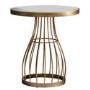 GRADE A1 - Gold Side Table with White Marble Top - Caspian House