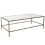 GRADE A2 - Rectangular Gold Glass Top Coffee Table with Storage - Raya