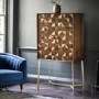 GRADE A1 - Tate Drinks Cabinet in Brown with Brass Finish - Caspain House