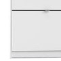 Slim White Shoe Cabinet with 2 Drawers -  6 Pairs