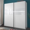 Evoque LED Sliding Door Wardrobe With White Glass Feature