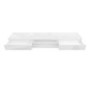 GRADE A1 - Extra Large White Gloss TV Stand with LEDs- TV's up to 83" - Evoque