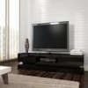 GRADE A1 - Evoque Black High Gloss TV Unit with Lower LED Lighting 