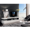 GRADE A1 - Evoque Rectangular High Gloss White TV Unit with Grey High Gloss Detail 