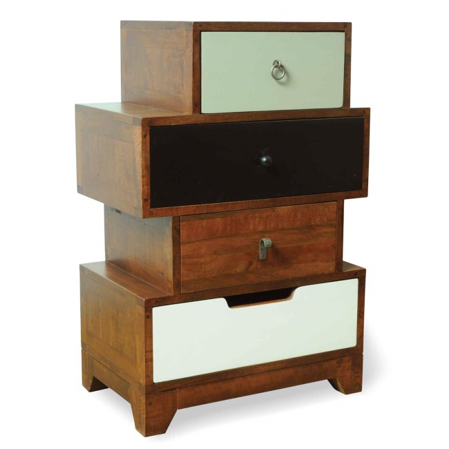 Signature North Retro 4 Drawer Mixed Sized Chest of Drawers
